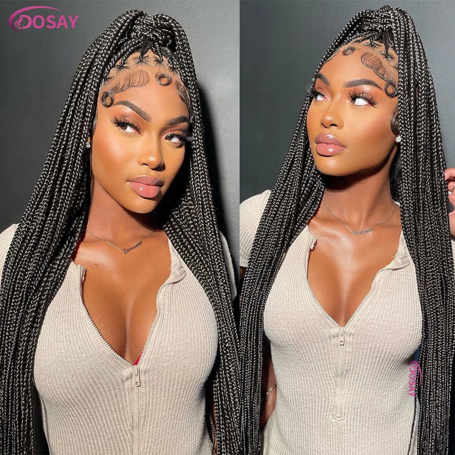 DosayCap Full Lace Knotless Cornrow Wig With Baby Hair