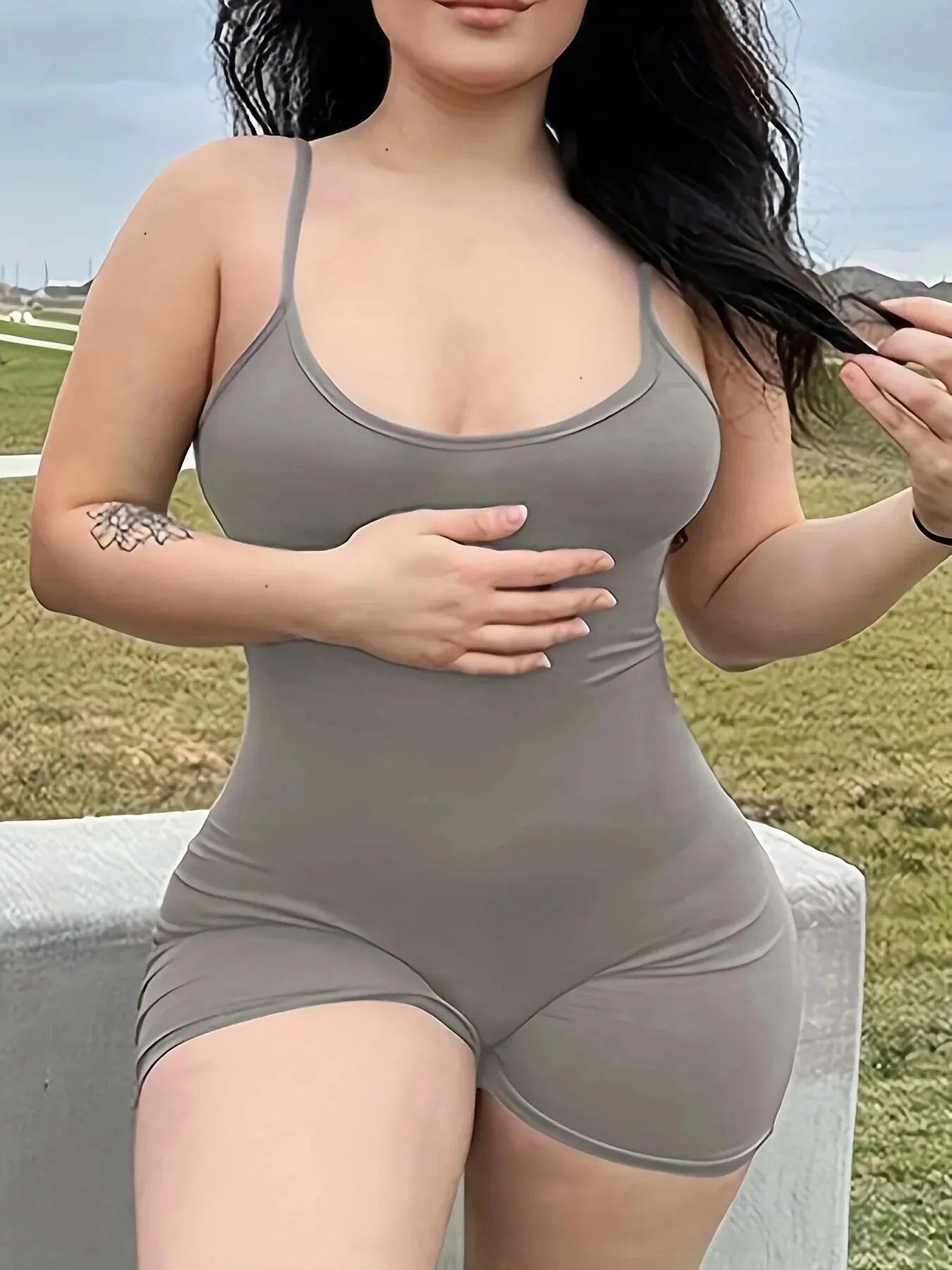 Dulzura Women Sleeveless Bodycon Romper Playsuit For Holiday