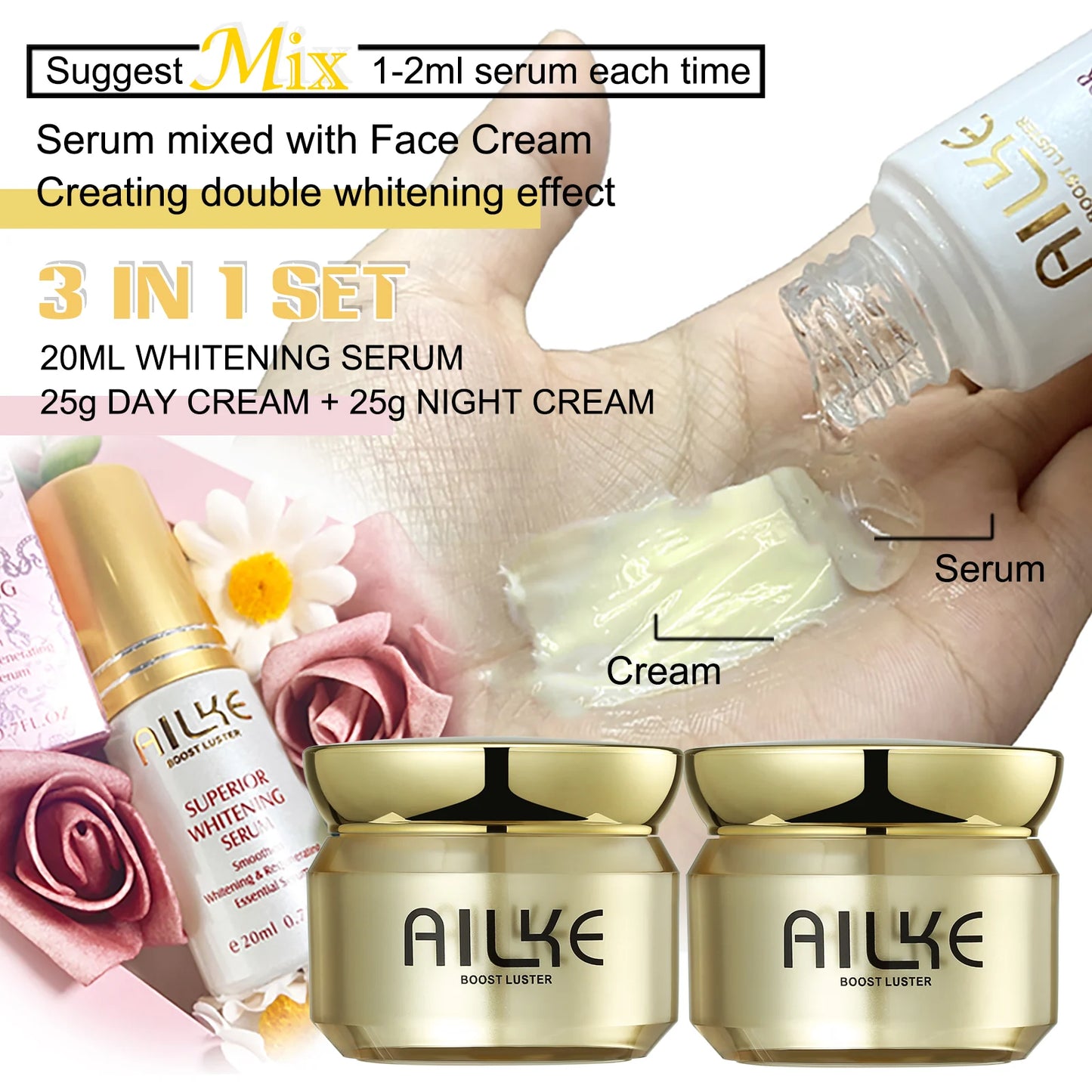 AILKE Dark Spot Corrector Facial Cream SPF 35 Brightening Skincare