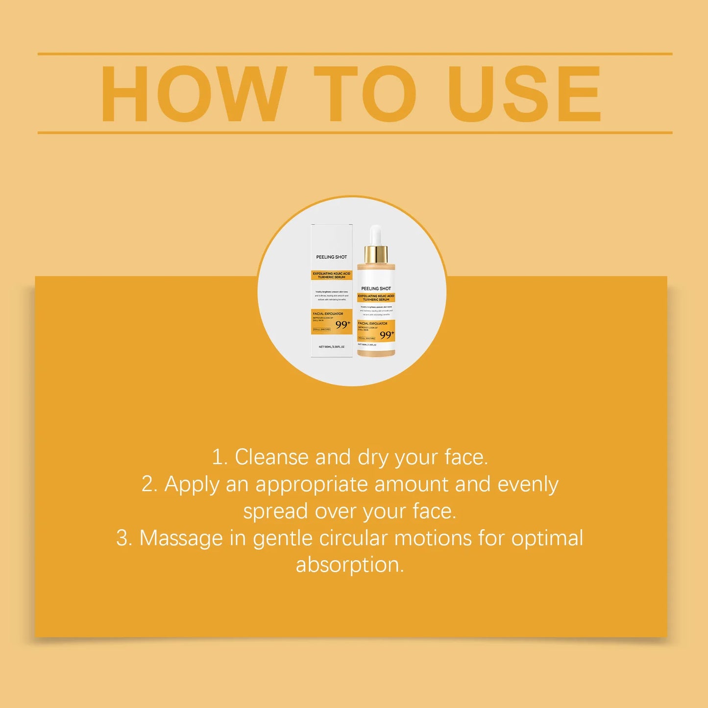 OUHOEC Kojic Acid Turmeric Serum Exfoliating Brightening Facial Care